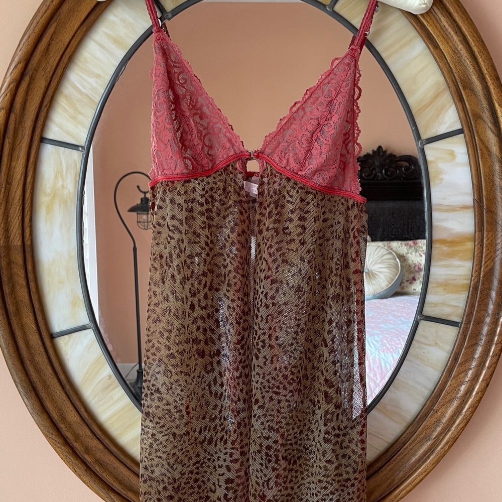 Victoria's Secret Red and Brown Chemise